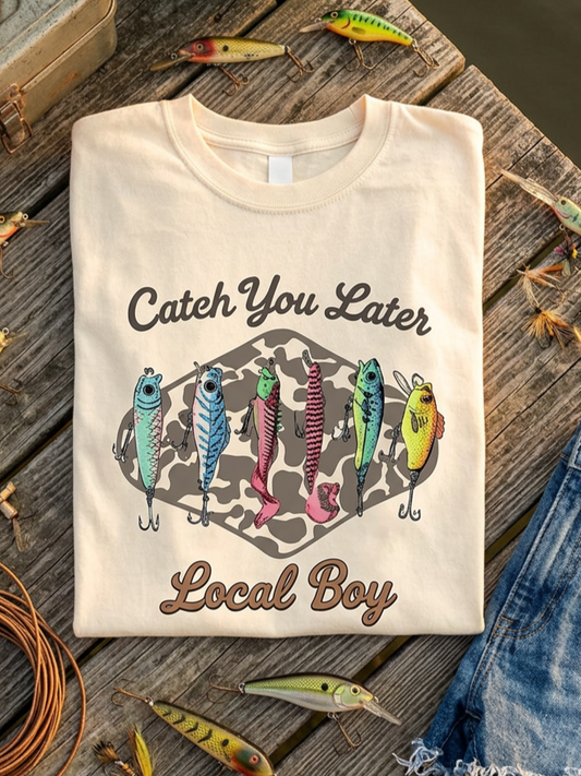 Catch Ya Later Local Boy - Short Sleeve Tee in Ivory