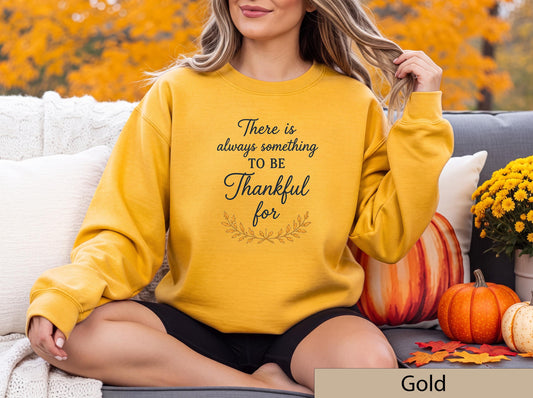 Thankful Script Sweatshirt, Autumn Leaf Graphic, Cozy Fall Crewneck, Thanksgiving Apparel