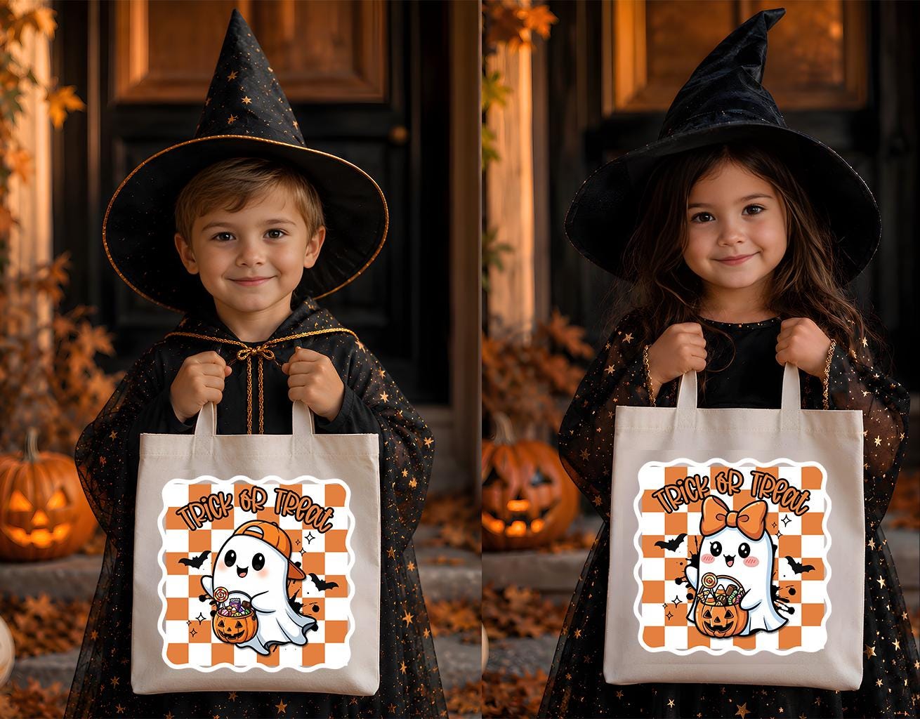 Ghost Halloween Trick or Treat Bag, Boys Spooky Season Candy Tote
