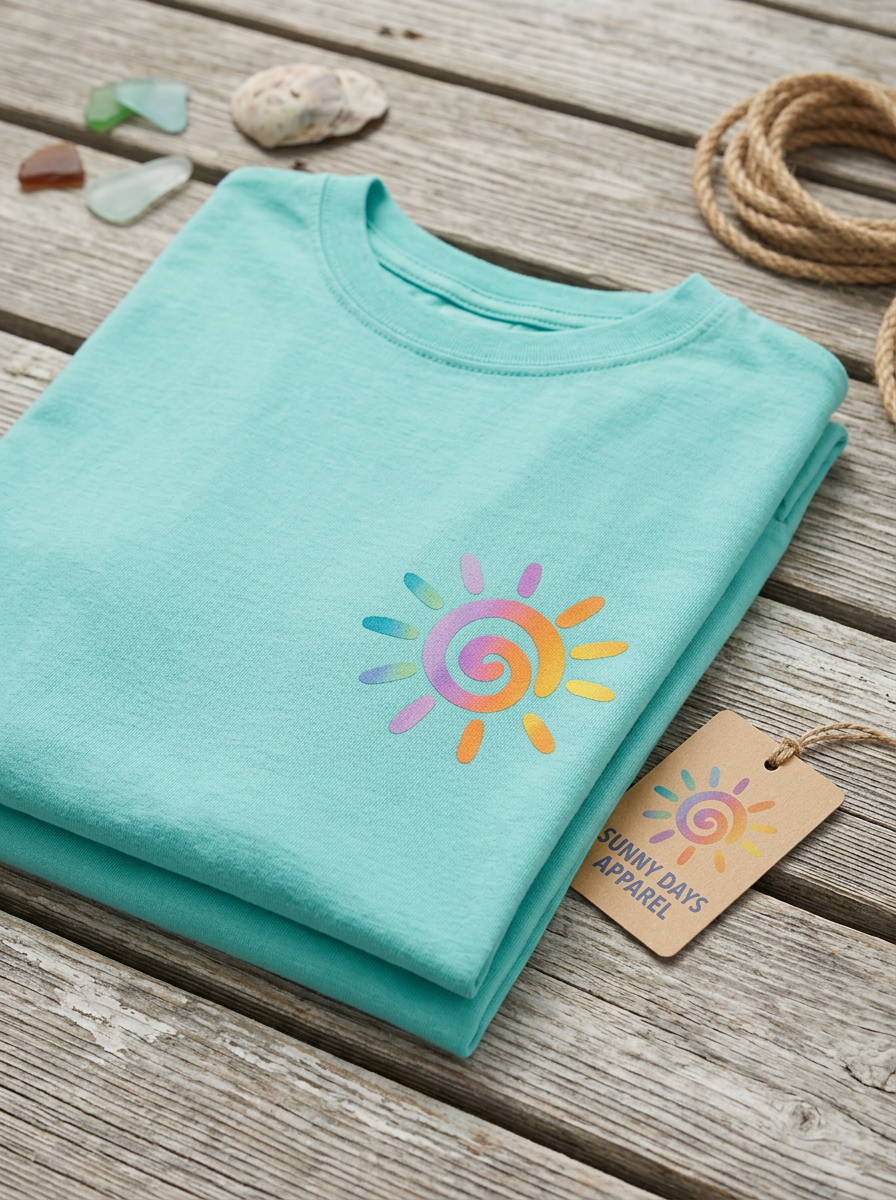Pocket Sunshine Summer - Short Sleeve Tee in Light Green