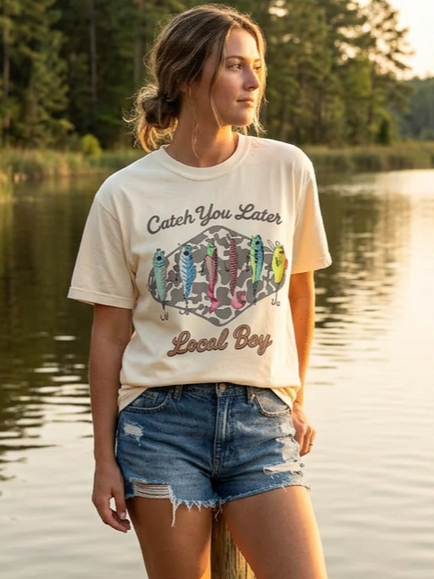 Catch Ya Later Local Boy - Short Sleeve Tee in Ivory
