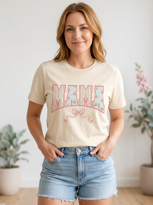 Dainty Mama Coquette - Short Sleeve Tee in Natural