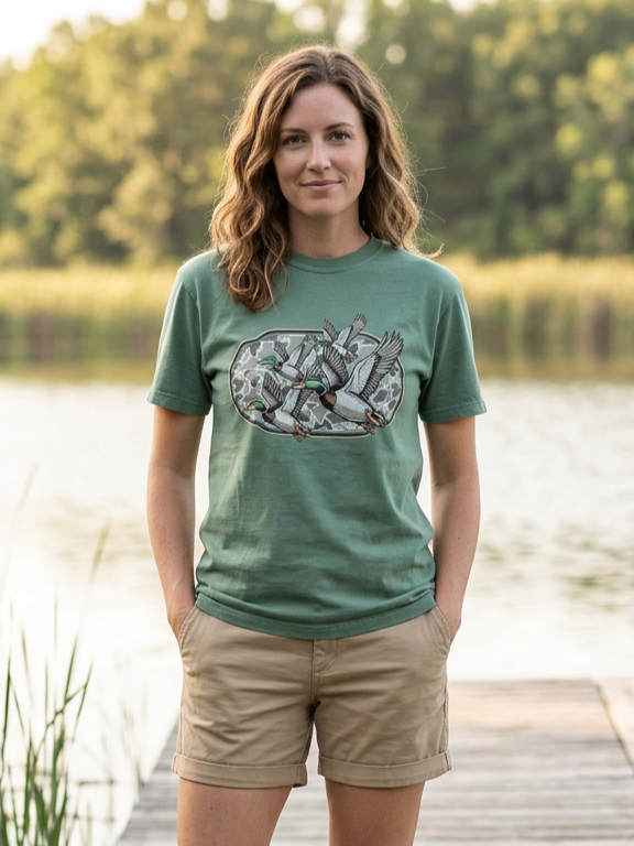 Duck Camo - Short Sleeve Tee in Light Green
