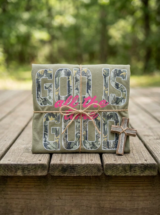 God is Good Camo - Short Sleeve Tee in Khaki