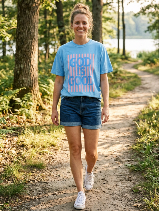 God is Good - Short Sleeve Tee in Royal Caribe