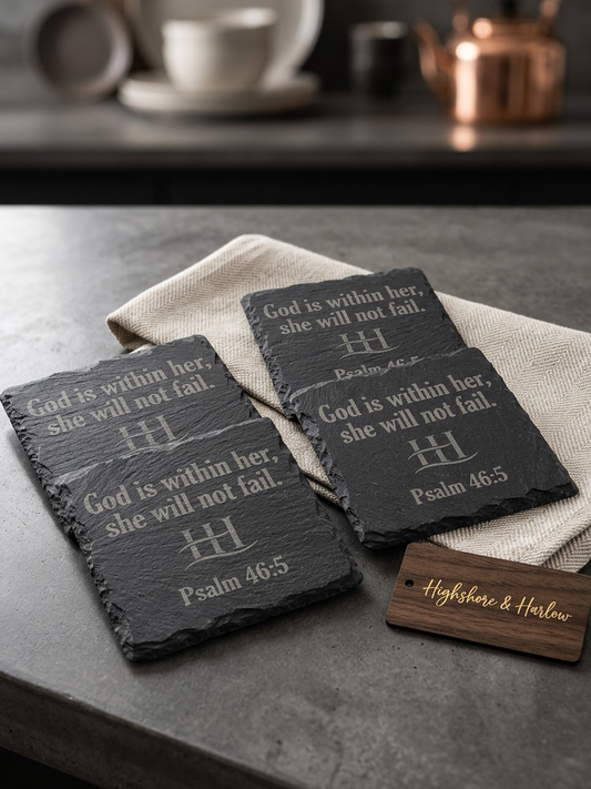 God Is Within Her - 4 Piece Slate Coaster Set