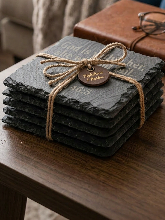 Love Lives Here - 4 Piece Slate Coaster Set
