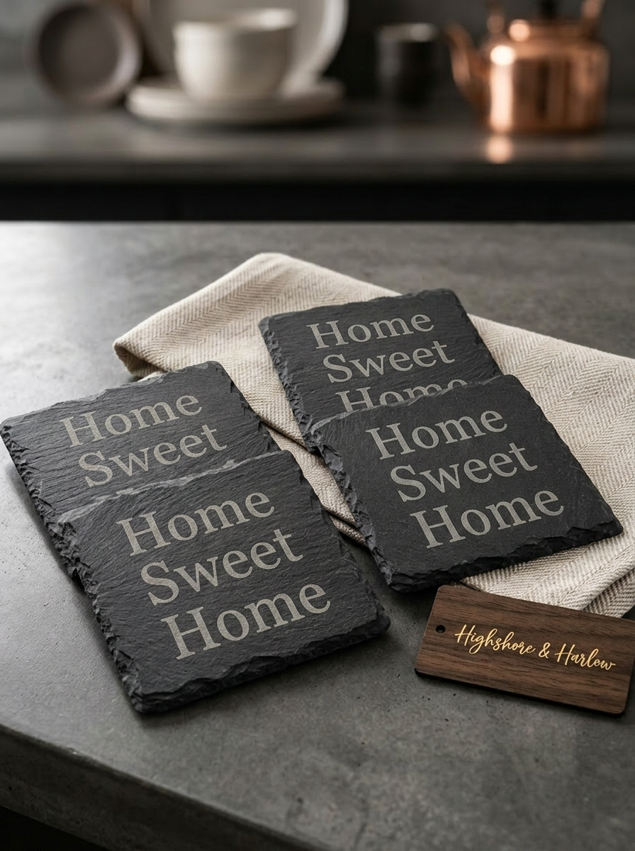 Home Sweet Home - 4 Piece Slate Coaster Set