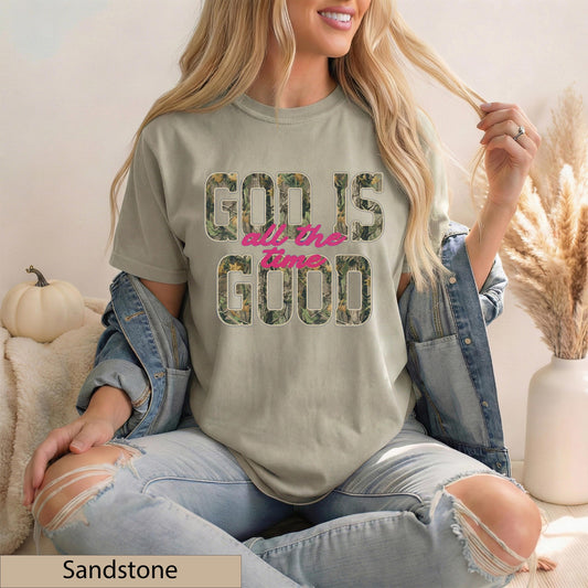 God Is Good Camo Tee | Faith Christian Religious Graphic Shirt