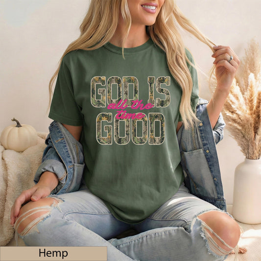 God Is Good Camo Tee | Faith Christian Religious Graphic Shirt