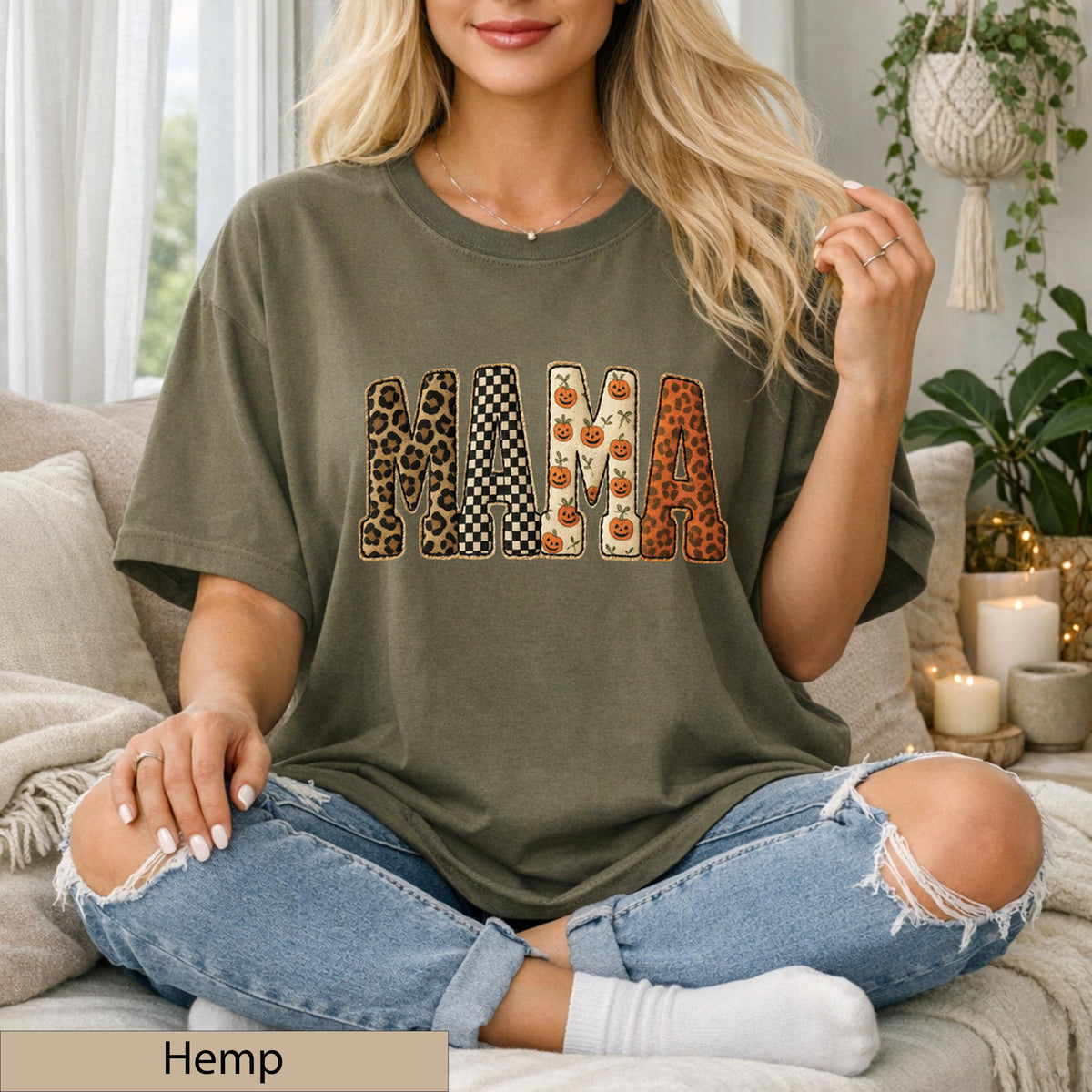 Mama Leopard Pumpkin Halloween Shirt, Trendy Spooky Fall Motherhood Top