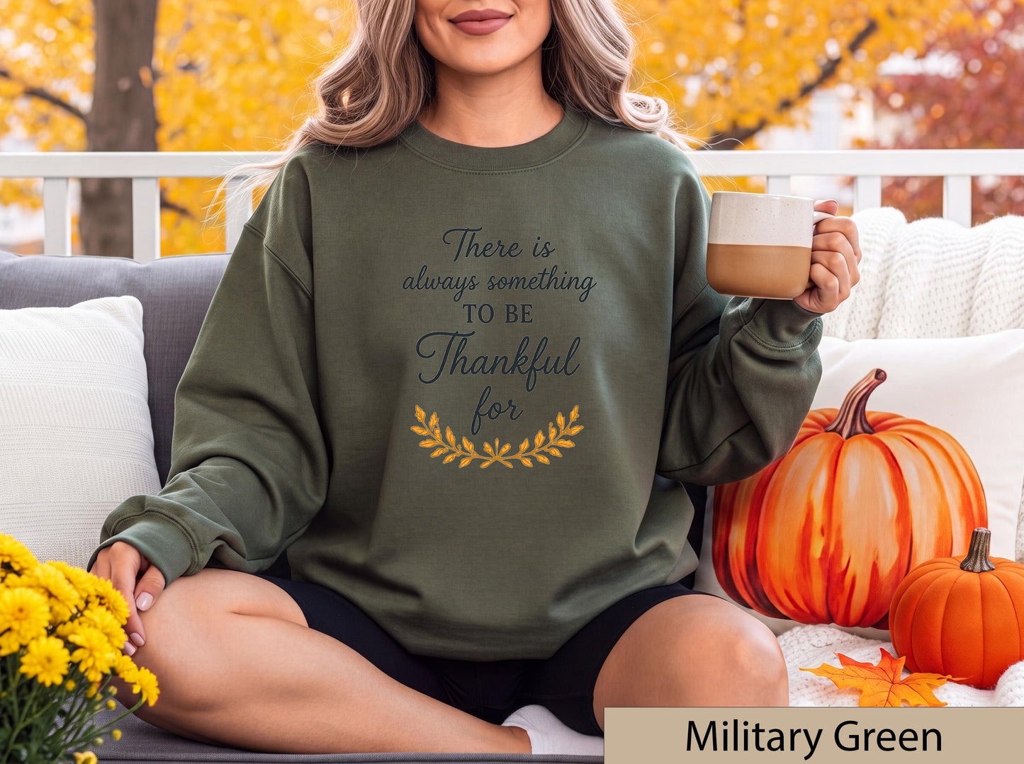 Thankful Script Sweatshirt, Autumn Leaf Graphic, Cozy Fall Crewneck, Thanksgiving Apparel