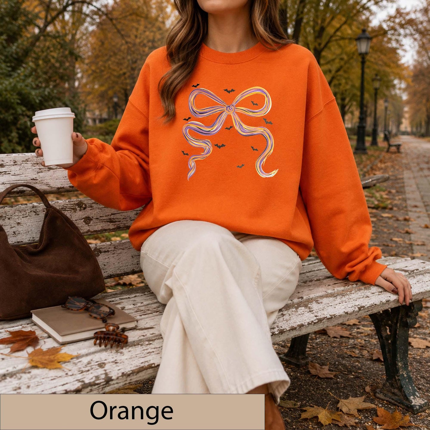 Coquette Halloween Bow Sweatshirt, Watercolor Bats Crewneck, Spooky Fall Jumper