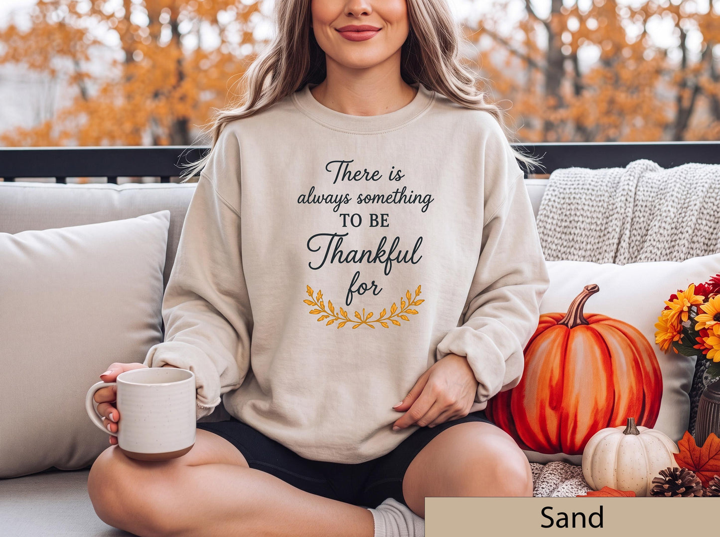 Thankful Script Sweatshirt, Autumn Leaf Graphic, Cozy Fall Crewneck, Thanksgiving Apparel