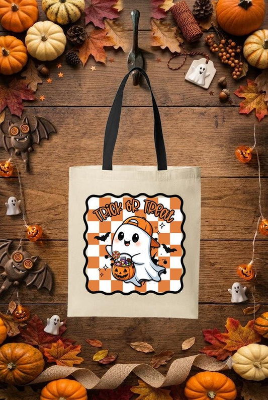 Ghost Halloween Trick or Treat Bag, Boys Spooky Season Candy Tote