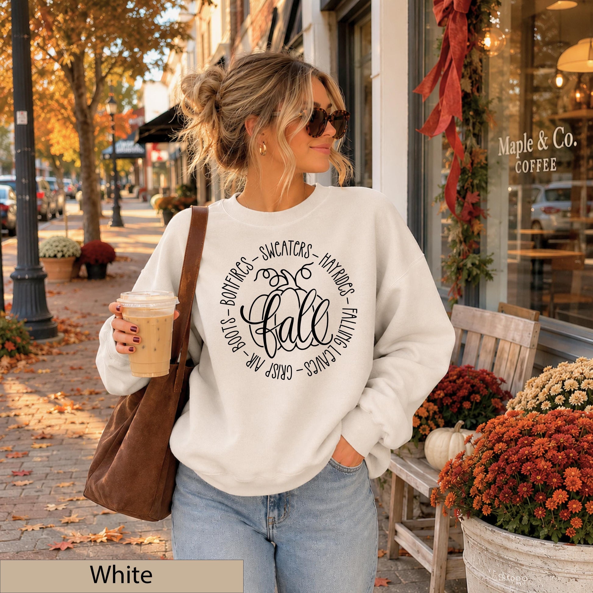 Military Green Pumpkin Crewneck Sweatshirt, Autumn Fall Favorites Jumper