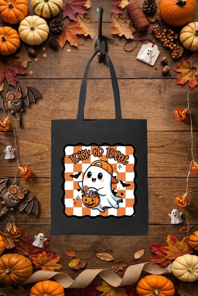Ghost Halloween Trick or Treat Bag, Boys Spooky Season Candy Tote