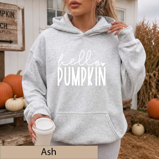 Hello Pumpkin Fall Graphic Tee or Hoodie, Autumn Sweatshirt, Women's Fall Shirt