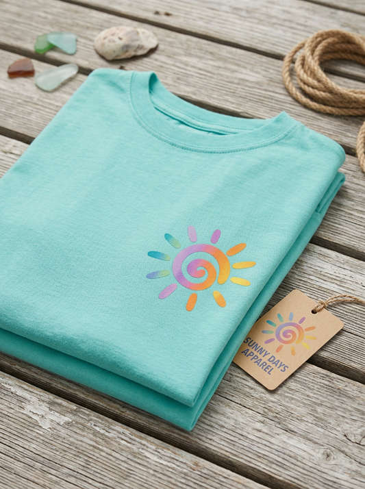 Pocket Sunshine Summer - Short Sleeve Tee in Light Green