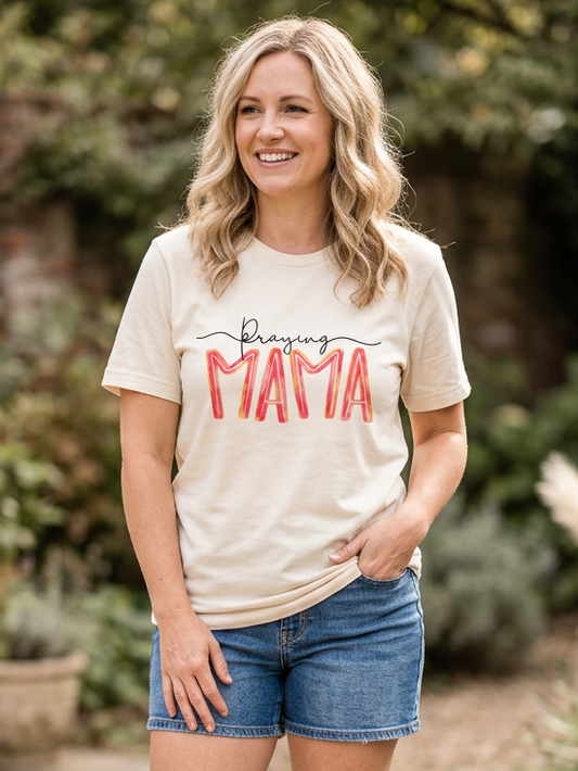 Praying Mama - Short Sleeve Tee in Natural